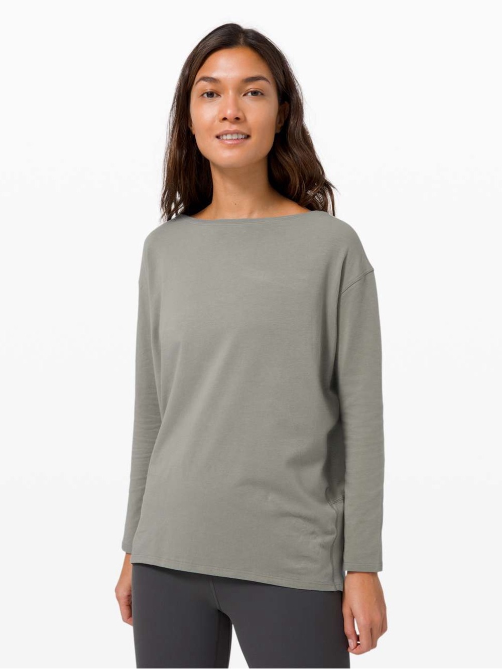 Lululemon Back In Action Long Sleeve Grey Sage Size 8 #6